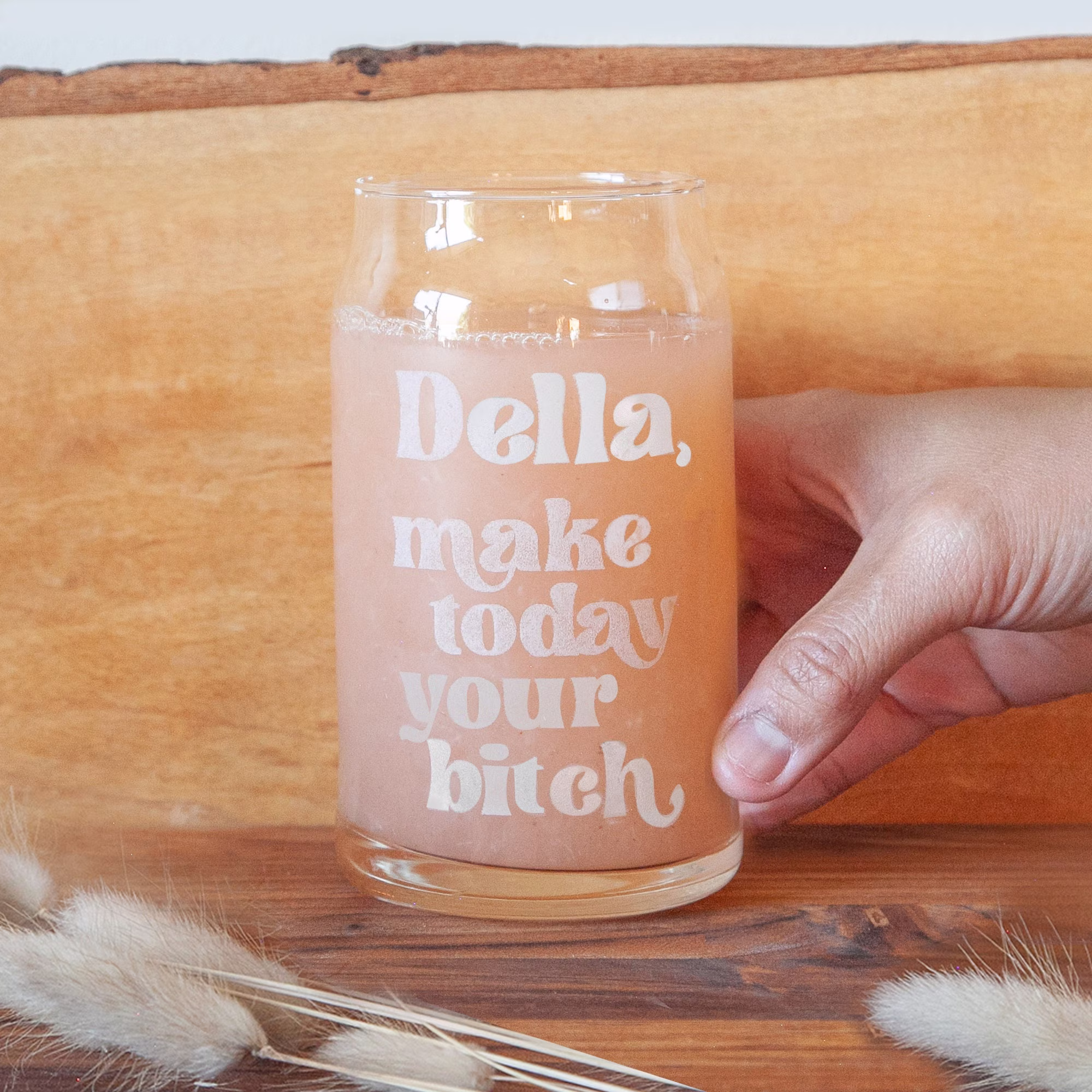 Custom Etched Beer Glass Can, Personalized Tumbler Cup Can [16 Fl Oz Made To Order] Iced Coffee Glasses, Tea Glasses Wine Cups Gift