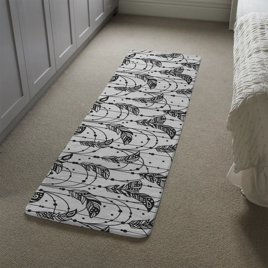 Legere Hand Drawn Bohemian Chic Style Designer Shaggy White/Black Rug