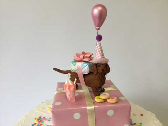 Dachshund Dog Cake Topper Party Animal Birthday Sausage Dog