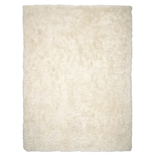 Evie Cloudy Handmade Shag Wool White Rug