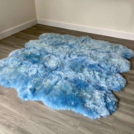 Sky Blue Sheepskin Rug (Octo)