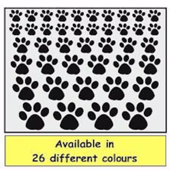 Dog/Cats Paw Print Shapes-Self Adhesive- Various Sizes - Lots Of Colours Decal Vinyl Sticker For Car Wall Laptop Bumper Decal
