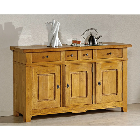 Abana 161cm Wide 3 Drawer Oak Solid Wood Sideboard