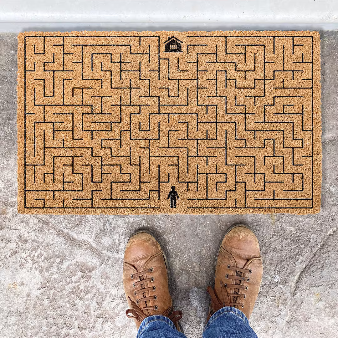 Maze, Maze Doormat, Door Mat, New Home Gift , Housewarming Gift, Custom, Welcome Doormat , Home Decor, Customized Rug, Funny