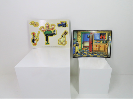 A Vintage 1989 Wallace & Gromit 2D Magnet Set With Magnetic Backing Scene. Train Chase