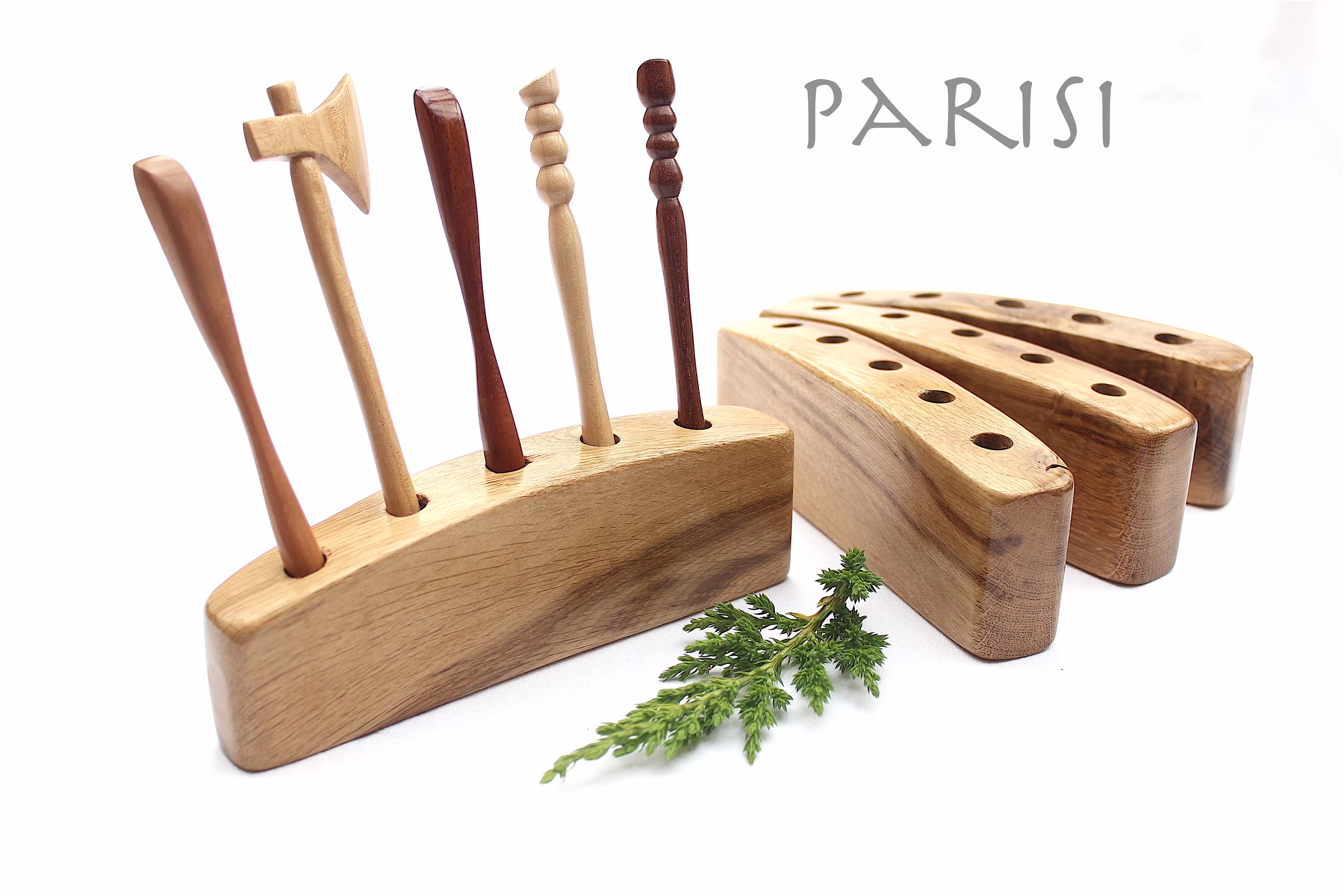 Hair Stick Display Stand - Carved Wood Jewelry Box Larp Clothing Wooden Clip Holder