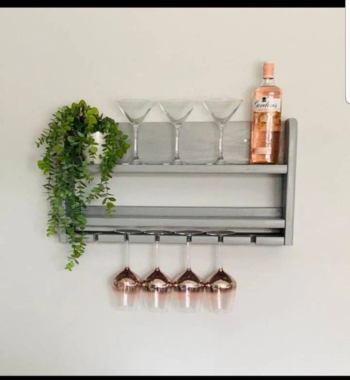 Gin Wine Whiskey Bar Wall Mounted