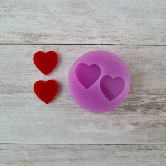 Resin Silicone Mold, 12mm Heart Stud Earrings Mould, Flexible Polymer Clay Supplies, Resin Supplies