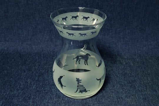 Labrador Engraved Glass Small Bouquet Vase