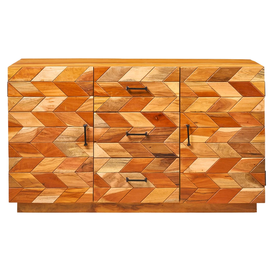Ndayisenga 130 Cm Wide 3 Drawer Solid Wood Sideboard