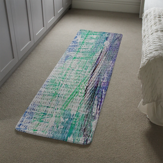 Keefer Washed up Designer Shaggy Green/Grey Rug