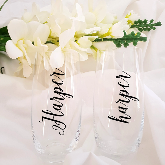 Diy Bridal Party Glass Decal Sticker - Personalized Stemless Champagne Decals Stickers
