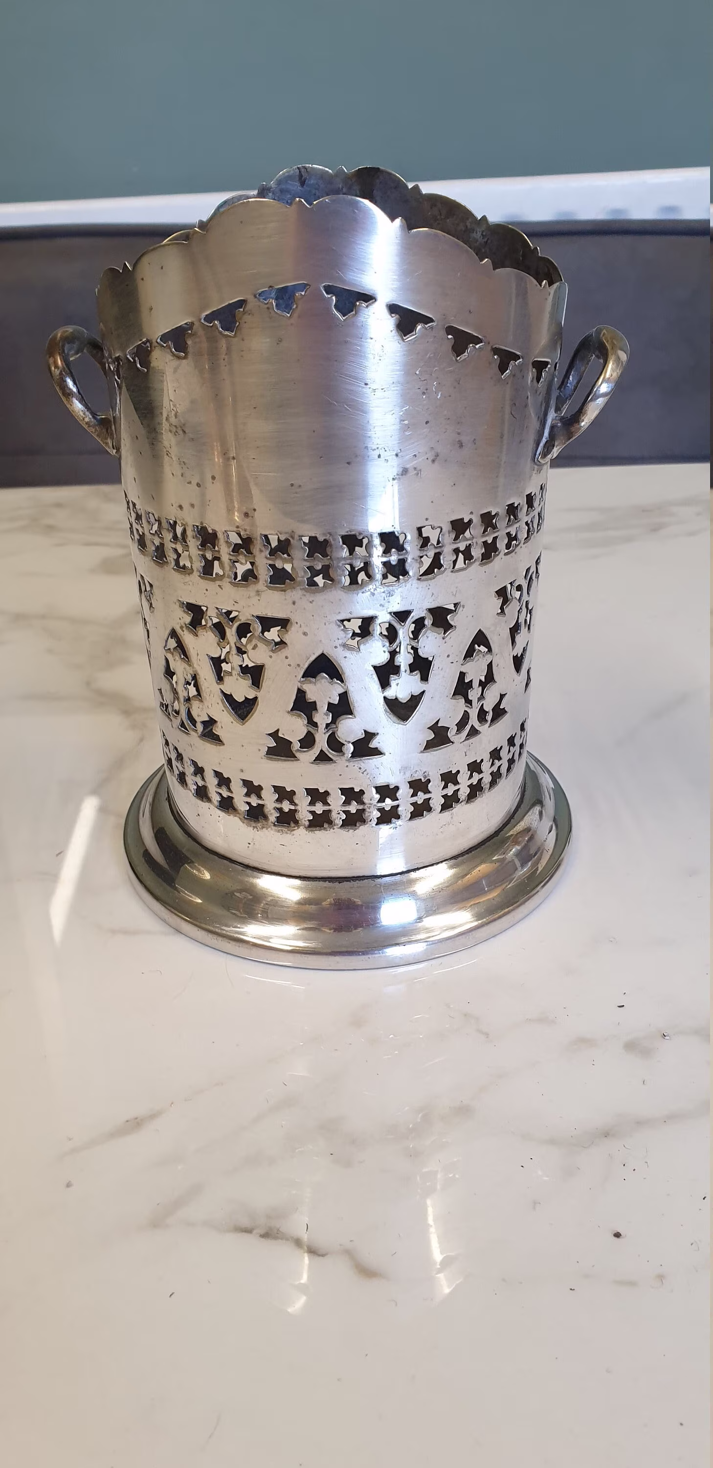 Antique Silver Plate Wine Cooler Coaster Holder