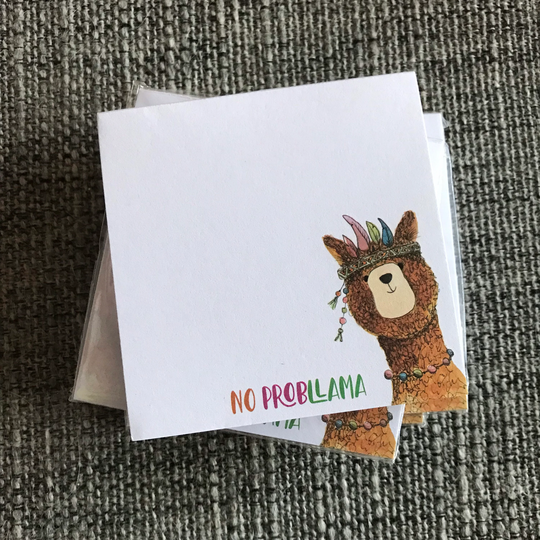 No Probllama Llama Memo Pad Notepad Notes Catherine Redgate Stationery Organise Block Bujo Organiser Fun Desk Office Cute Pad To Do Alpaca
