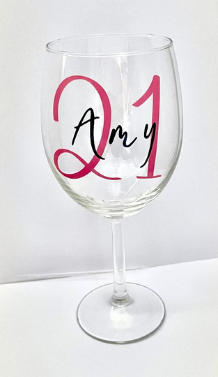 Personalized Wine Glass With Stem - 30Th Birthday Gift For Women 21St Her Teacher Custom Friend