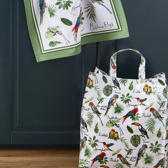Tropical Birds PVC Picnic Tote Bag