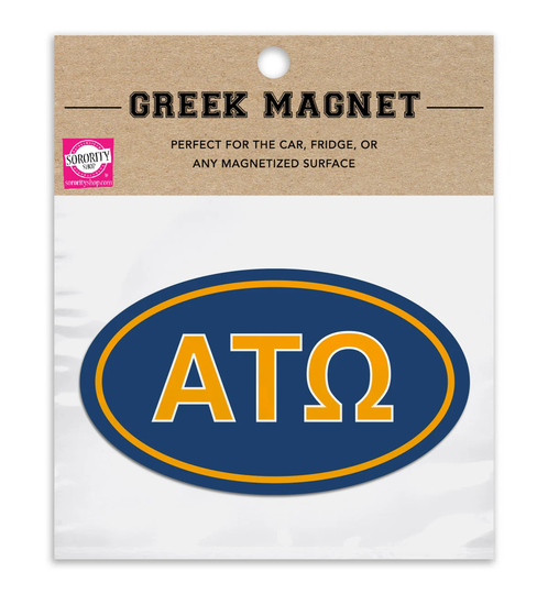 Alpha Tau Omega Oval Fraternity Car Magnet Set Of 2 Removable No Residue All Weather Magnets For Guys & Student Drivers