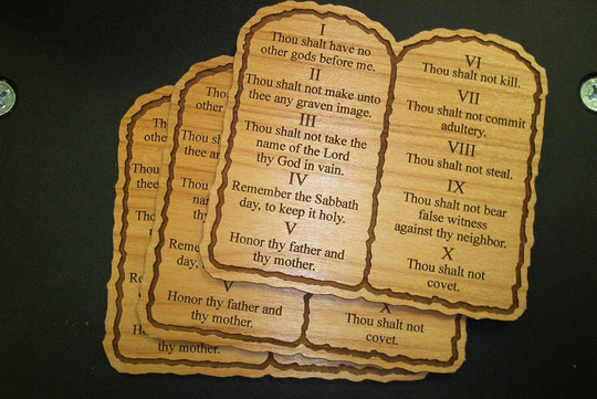 Ten Commandments Magnet Made From Alder Wood With Full Back, Free Shipping