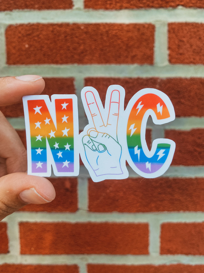 Rainbow Nyc Sticker - Lgbtqia Pride Stickers New York City Best Friend Gift For Laptop Stripes Decal Cute