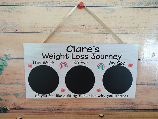 Personalised Diet Plaque Weight Loss Best Friendship Tracker Chalkboard Sign Watchers Slimming Progress Gift Present