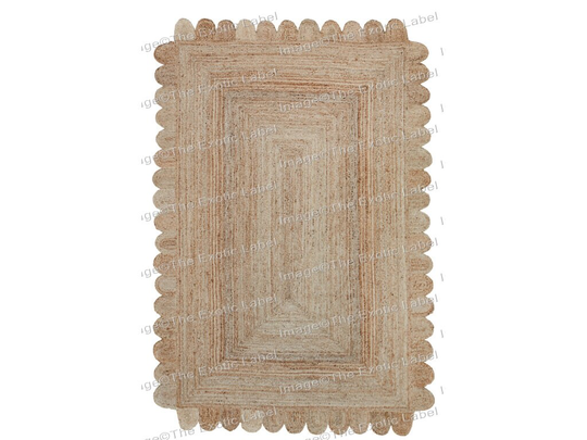3x5, 4x6, 5x8, 6x9, 8x10, 9x12 Ft. Scalloped Jute Rug, Scallop Rug Boho Decor Handmade Runners Edge Rugs