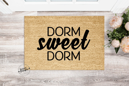 Dorm Sweet Doormat | Fun Personalized Custom Welcome Mat Housewarming Gift College Student Dormitory Decor
