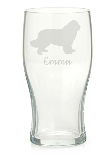 Personalised Newfoundland Engraved Pint Glass, Newfoundalnd Gift, Dog Gift, Owner