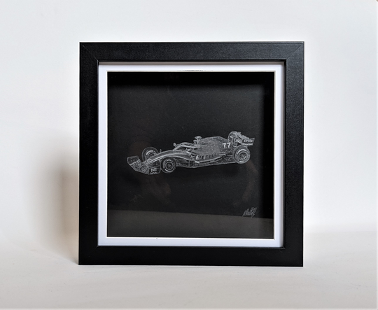 F1 Car Hand Engraved Frame - Formula 1 Gift Gifts Art Glass Lover Engraving