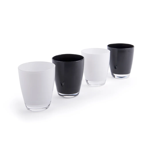 Happy Color 4 Piece 300ml Glass Drinking Glass Set