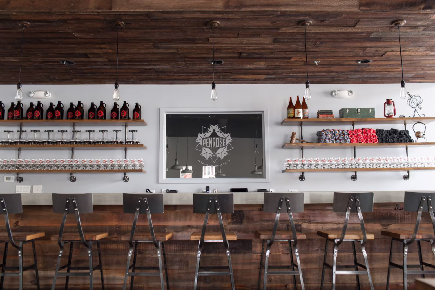 Barstools Or Barstool Made With Reclaimed Wood Seat & Steel Back. Choose Height Finish