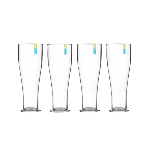 Half A Pint Glass Re-usable Plastic 300ml Stein Cider Glass Garden Party Set of 4
