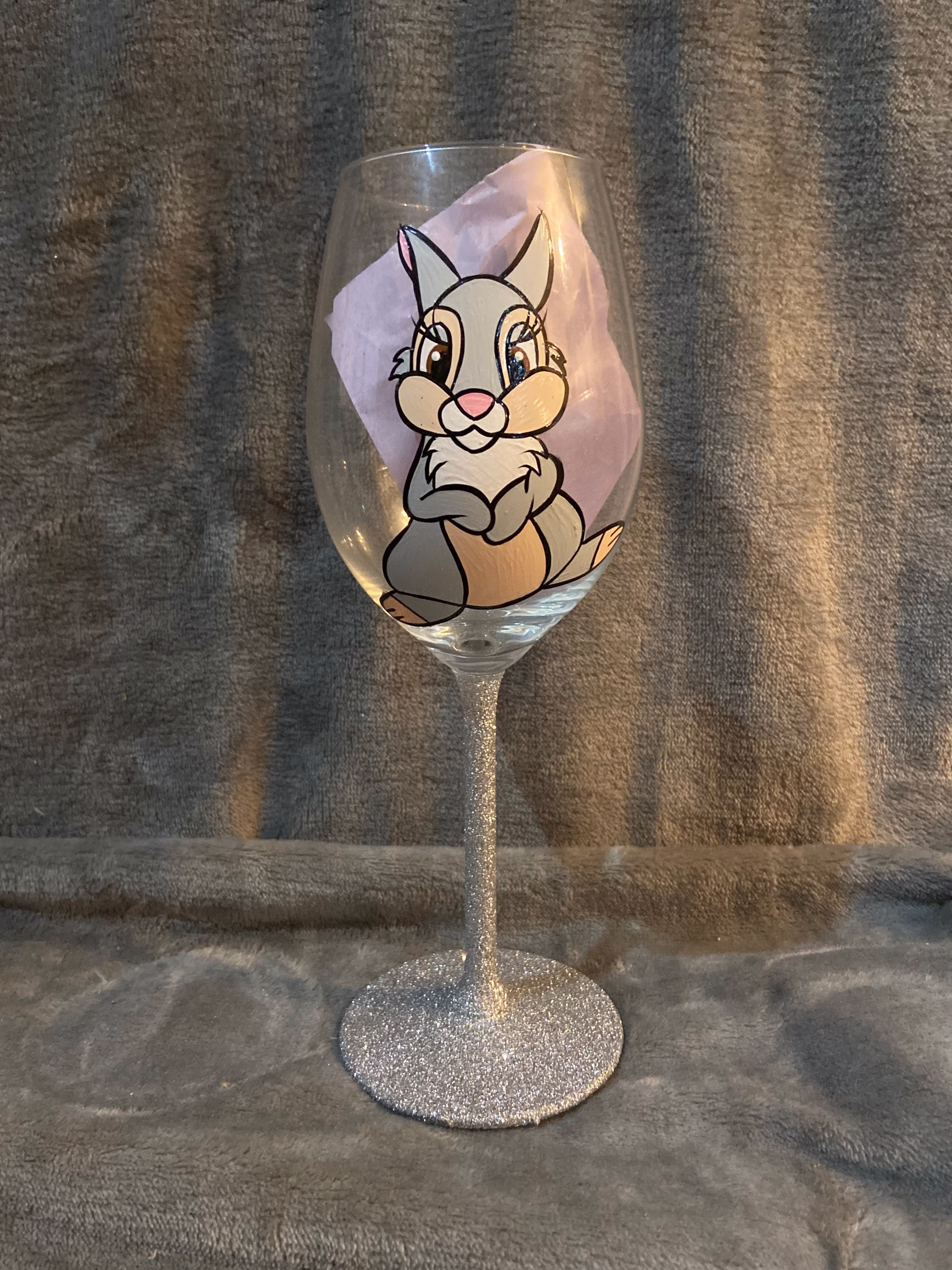 Thumper Hand Painted Wine Glass