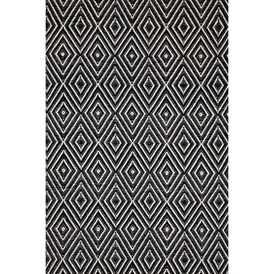 Diamond Handwoven Black/Ivory Rug