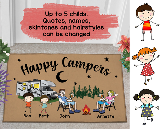 Making Memories One Campsite At A Time - Welcome To Our Campsite, Happy Campers Door Mat, Camping Gift For Campers, Family