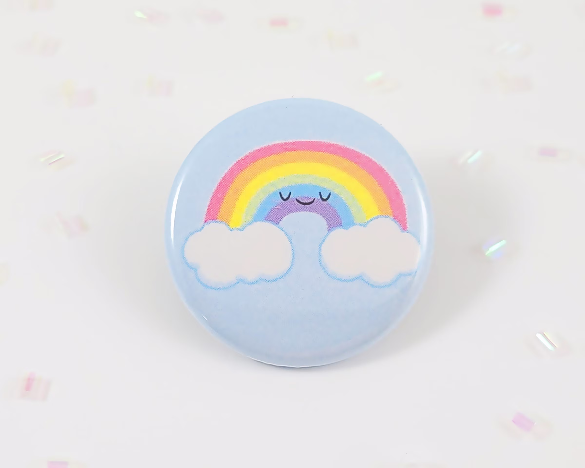 Rainbow Button, Gift For Her, Him, Kawaii Rainbow, Cute Pinback Bag Decoration, Colorful Magnet