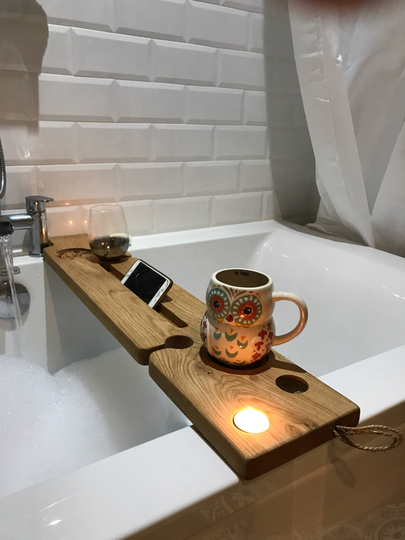 Bath Board, Bathboard, Bath Caddy, Tray, Solid Oak