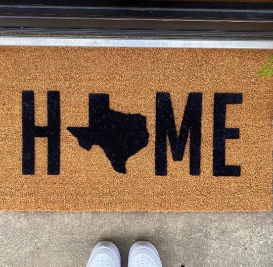 Any State Home State Doormat, Silhouette Door Mat, Flocked Coir Outdoor Welcome Custom Personalized Rug Gift