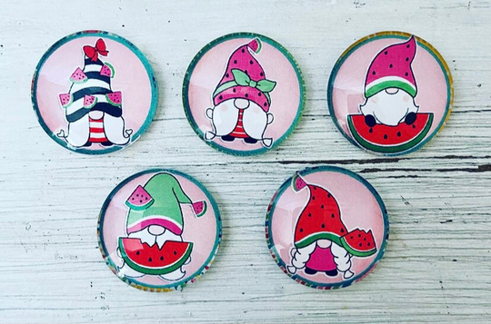 Watermelon Gnome Refrigerator Magnets, Glass Cute Office Supplies, Magnets For Board, Fridge Goals, Gift Idea