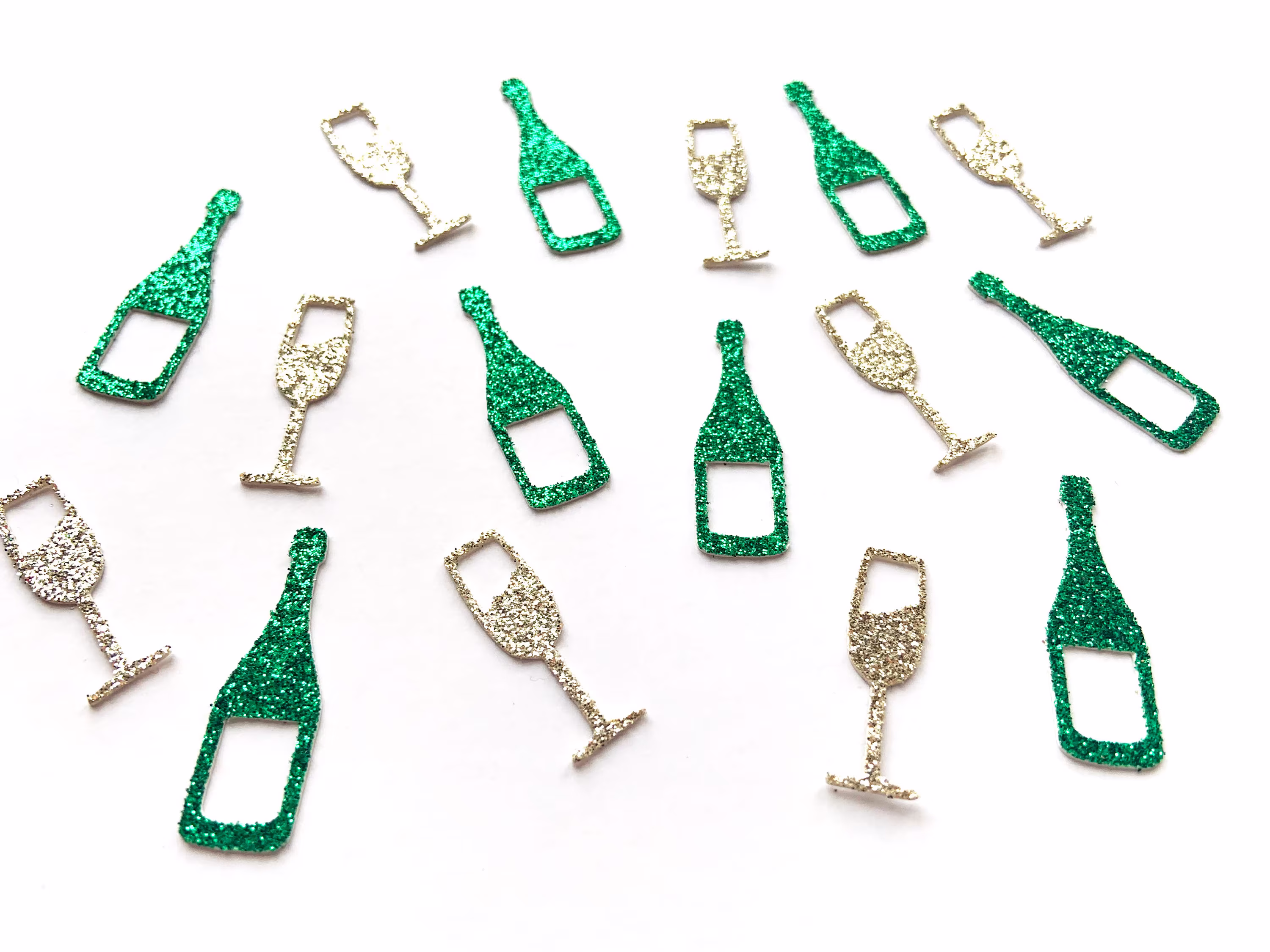 Champagne Confetti | Green Bottle | Bachelorette New Years Eve Bridal Shower Engagement Party Decor