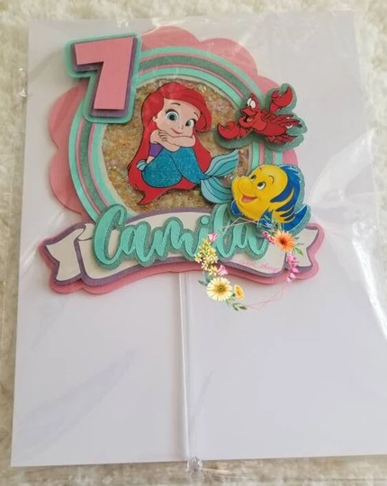 Baby Ariel Little Mermaid Cake Topper Shaker
