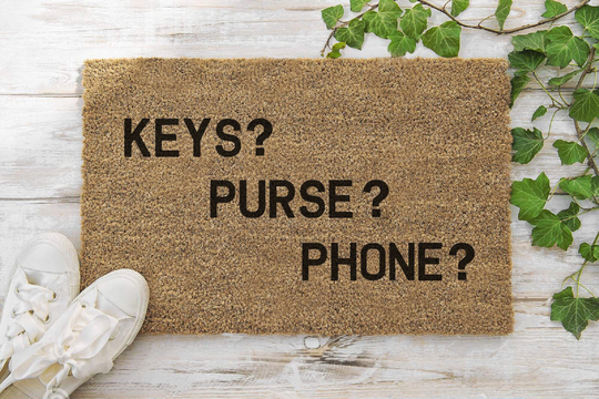 Keys? Purse? Phone? 70 X 40cm Internal Coir Door Mat, Hand Made in The UK
