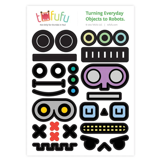 Robot Eyes Sticker Sheet Customize Everyday Objects Into Robots // Playful Kids Toys Fun Party Favor Cupcake Toppers