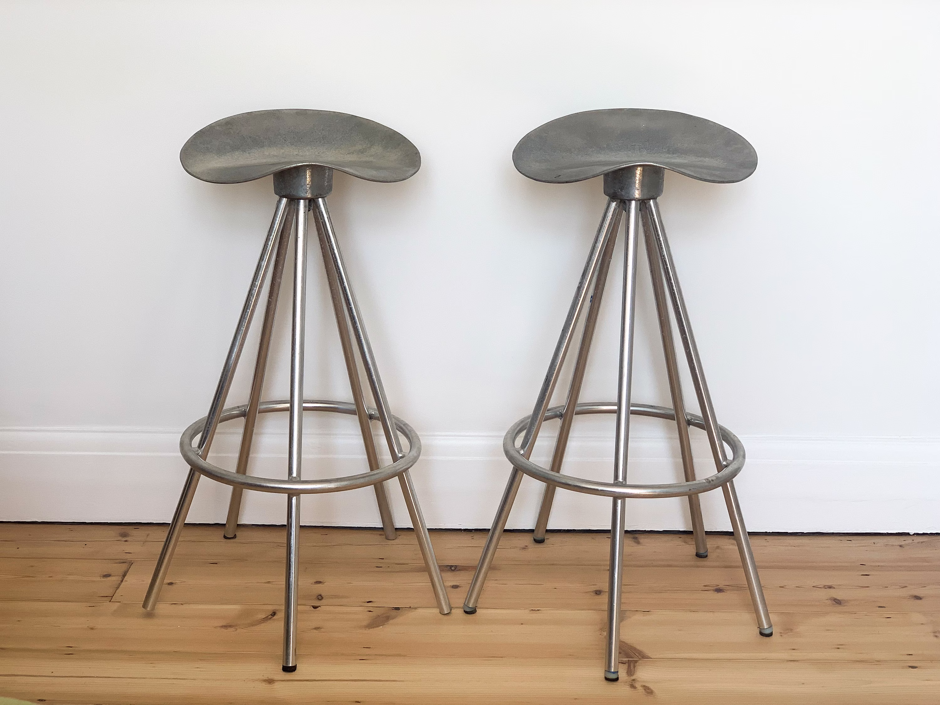 Mid-Century Industrial Metal Bar Stools