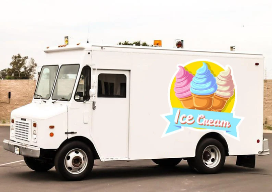 Ice Cream Decal For Food Truck - Car Sticker Funny Bumper Fridge Label Van Party