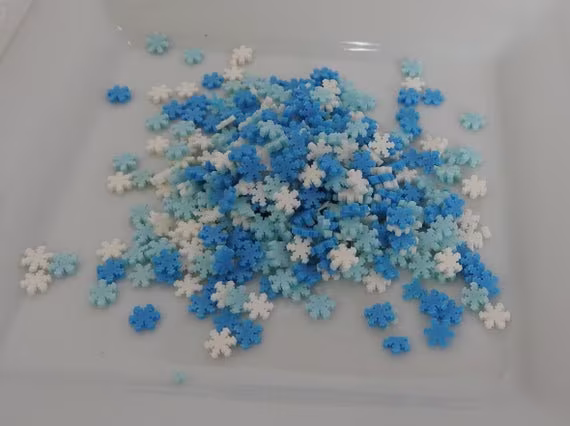 Snowflakes - Polymer Clay Slices, Fimo Sprinkles 1/2 Tbsp