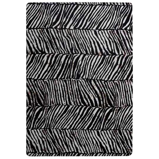 Isaac Zebra Grunge Print Shaggy Grey Rug