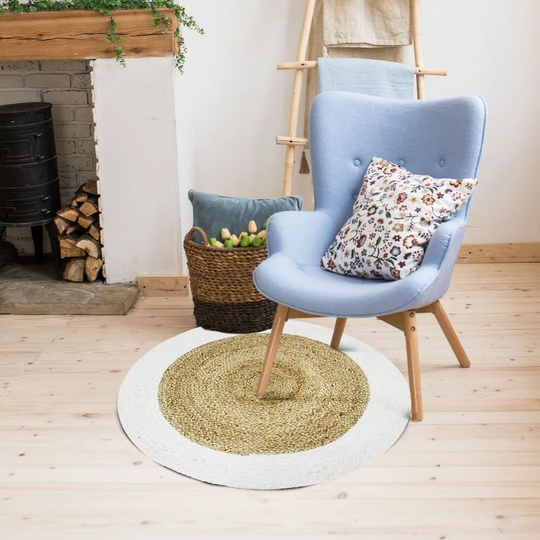 Doerr Funny Braided White Rug