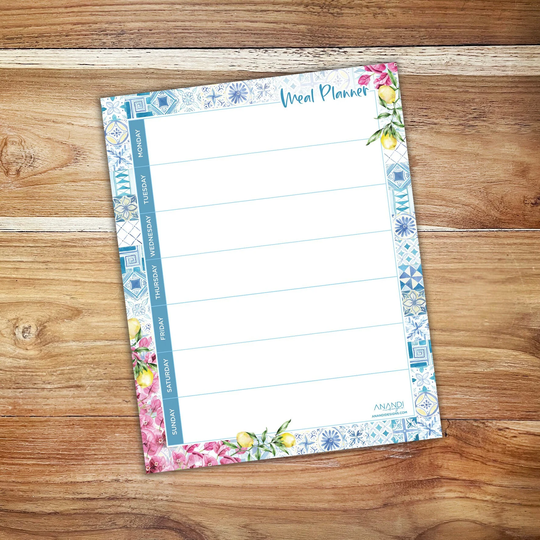 Magnet Planner - Greek Island Meal | 20.5cm X 26cm