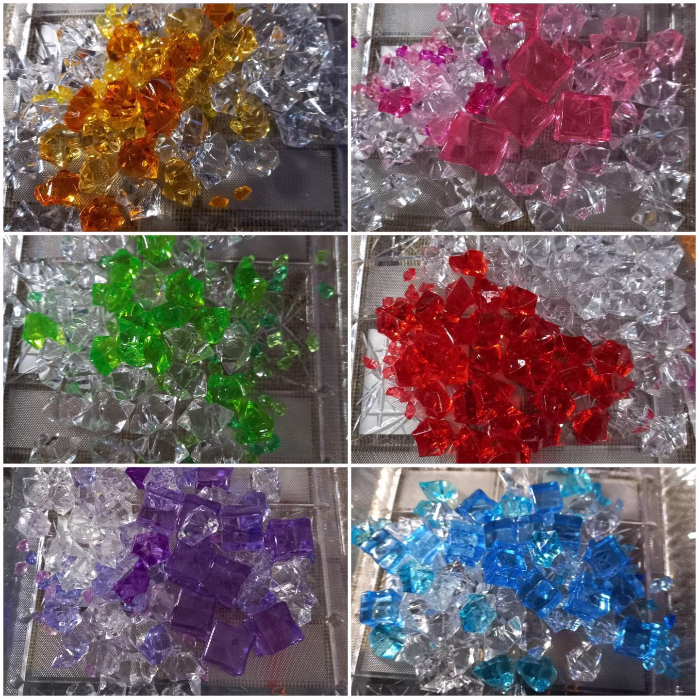 Faux Colored Crushed Ice Cube Gem Pieces Tumbler Lid Topper Insert Custom