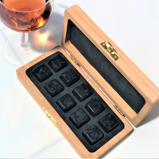 Personalized Wooden Box Whiskey Stone Gift Set. Birthday Gift. Wedding Best Gentleman & Engagement